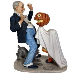 Norman Rockwell Halloween Figurine Porcelain Trick or Treat Decor Collection